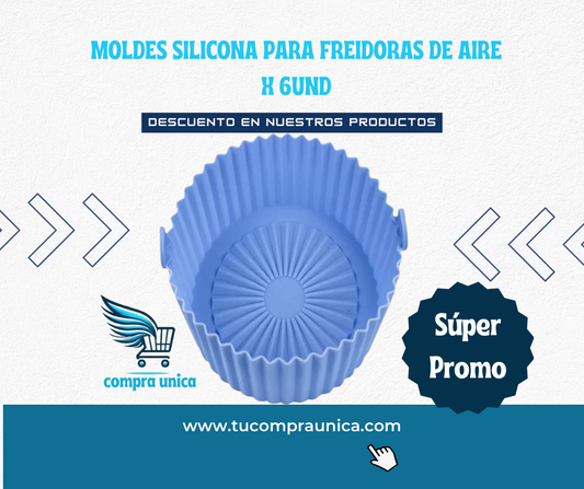 Moldes Silicona Para Freidoras De Aire Tapete De Airfryer Set x 6